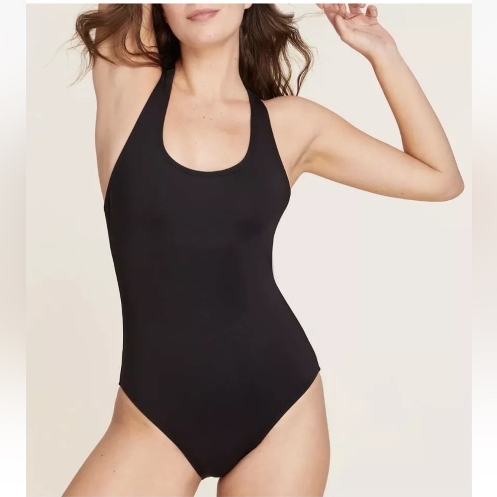 Andie Catalina Black Halter One-Piece Swimsuit LT